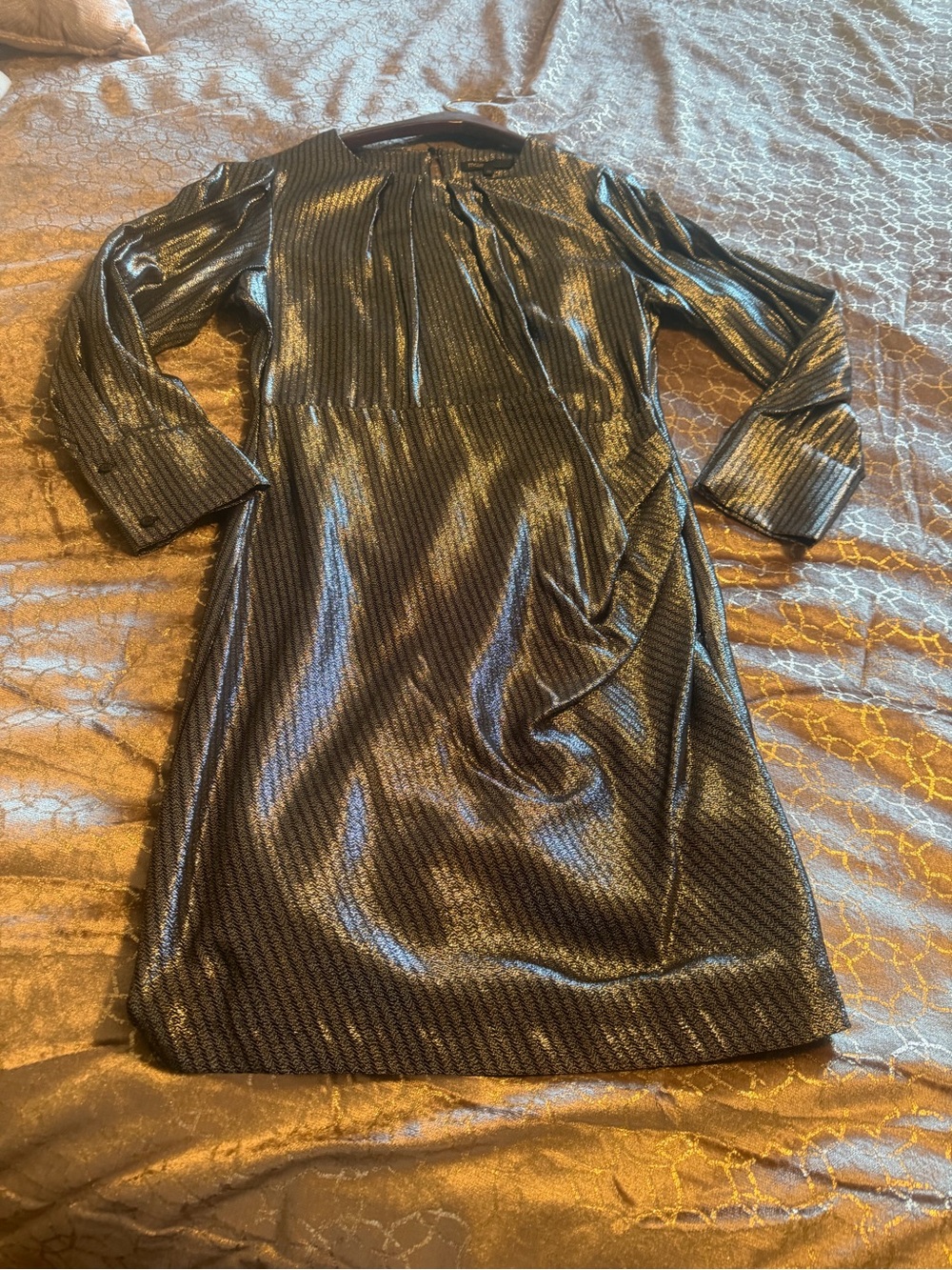 Maje Black and silver Metallic dress